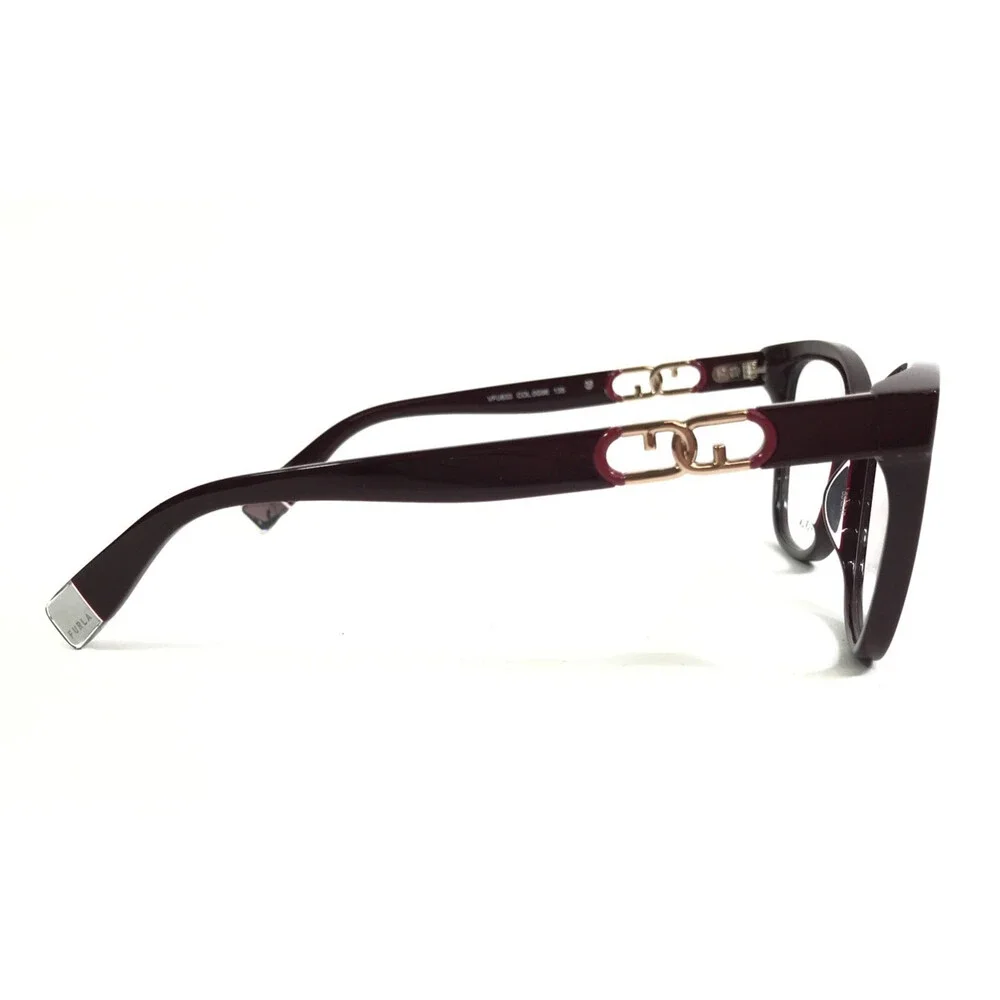 Furla Eyeglasses Frames VFU633 COL.0G96 Bordeaux Gold Cat Eye Full Rim 53-17-135